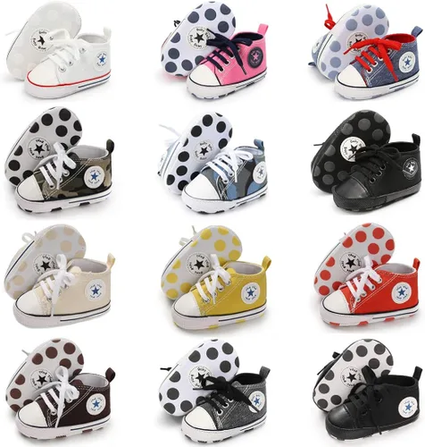 Miniatura 2 de KIDSUN zapatos deportivos altos hasta el tobillo para bebés niños y niñas con suela antideslizante suaves para recién nacidos zapatos precaminadores