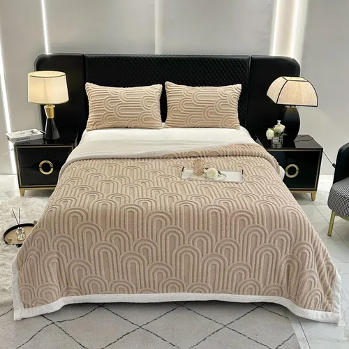 Miniatura 46 de UKELER - Manta Boho Sherpa 60" x 50" - Mantas de franela suaves y esponjosas para cama/sofá/oficina/camping A-bohemio