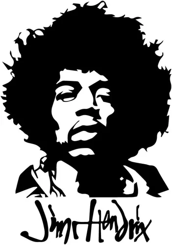 Miniatura 4 de Aurabeam Jimi Hendrix - Adhesivo decorativo de pared de 14 x 20 pulgadas, decoración de ventana, calcomanías de vinilo con letras y artistas