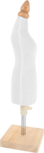 Adjustable Mannequin Dress Form with Wooden Base, 1/4 Scale Female Dressmaker Dummy for Sewing, Fashion Design, and Jewelry Display