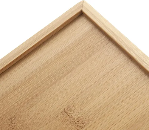 Miniatura 2 de Servilletero cuadrado de bambú, bandeja de servilletas de madera, soporte de toalla de madera para mesa de cocina
