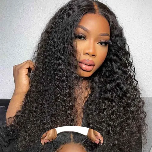 Miniatura 29 de Srakuw Wear and Go - Pelucas de cabello humano sin pegamento, precortadas con encaje frontal, pelucas para mujeres negras, sin pegamento, onda