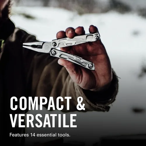 Miniatura 2 de LEATHERMAN, Multiherramienta de bolsillo tamaño Rev con abridor de paquete y destornilladores, acero inoxidable