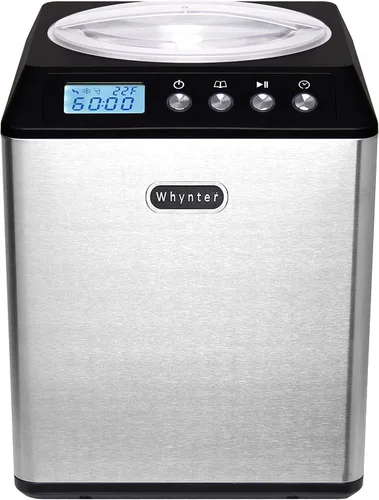Miniatura 2 de Whynter ICM-201SB - Máquina de helado con compresor automático vertical de 2.1 cuartos de galón con cuenco de acero inoxidable en negro y libro