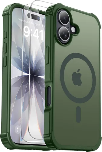 Miniatura 32 de Funda para iPhone Air [compatible con MagSafe] [2 protectores de pantalla] [prueba de caídas de grado militar] Funda magnética resistente