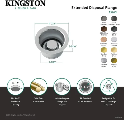 Miniatura 3 de Kingston Brass BS2003 Hecho a juego Brida de eliminación extendida, latón antiguo 4.5 x 4.5 x 2.63