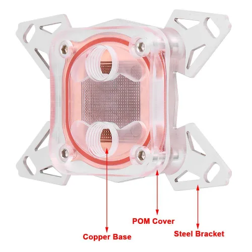 Miniatura 3 de Diyeeni Bloque de agua de CPU para enchufe AM4, enfriador de CPU de refrigeración por agua, disipador de calor G1/4 pulgadas, rosca de cobre