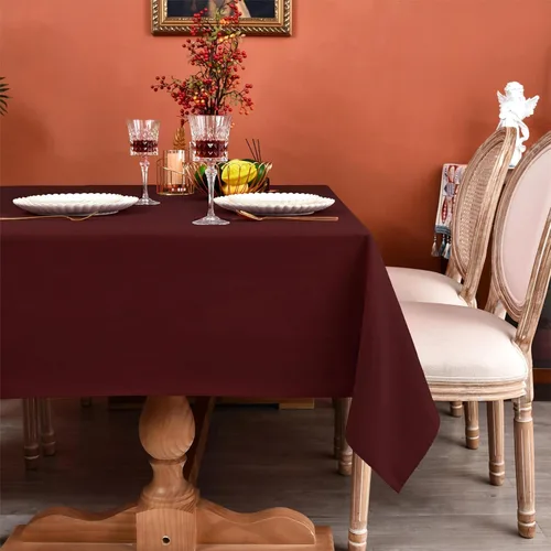 Miniatura 25 de MEANMOY Mantel cuadrado de poliéster lavable, resistente al agua y a las manchas, de 210 GSM, de 54 x 54 pulgadas, mantel de mesa rectangular sin
