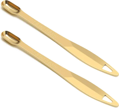 Miniatura 12 de 2 piezas de 1 cucharadita (0.2 onzas líquidas 1 cucharadita 1/3 cucharadas 5 cc 1/6 oz) cuchara medidora de acero inoxidable, cuchara