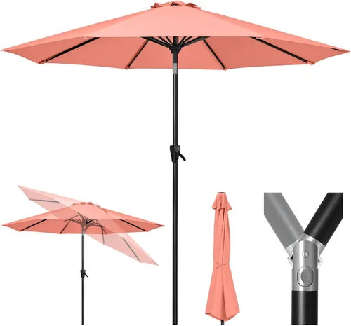 Miniatura 12 de Tempera Patio Market - Sombrilla de mesa para exteriores con botón de inclinación y manivela, sombrilla grande con poste resistente y toldo Lunares