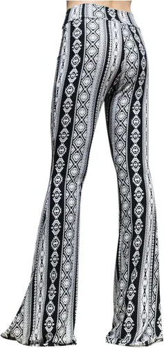 Miniatura 13 de ShopMyTrend - Pantalones de yoga largos con piernas anchas y acampanadas estilo palazzo, con cintura alta, para mujer