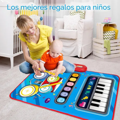 Miniatura 7 de Juguetes de bebé para niños de 1 año: Alfombra musical para bebés Juguetes para niños pequeños de 1 a 2 años - Piano y tambor de 2 en 1 Alfombra