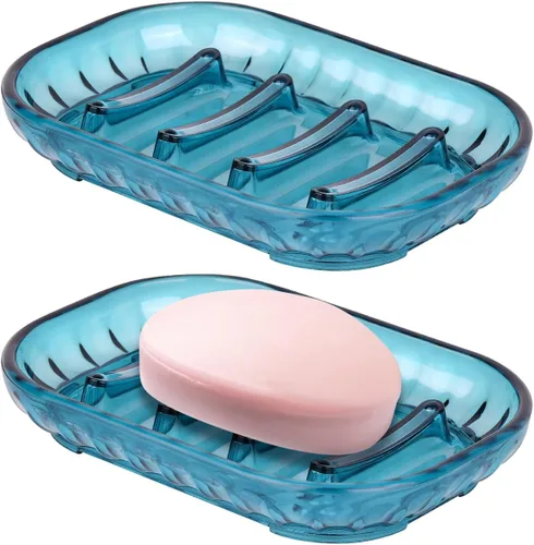 Miniatura 10 de Paquete de 2 soportes para jabonera para barra de jabón, jaboneras de baño, jabonera, protector de jabón, bandeja de jabón blanda para ducha, baño