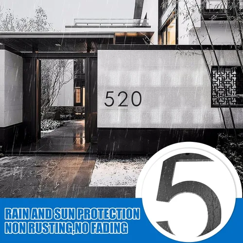 Miniatura 7 de Números de casa de 12 pulgadas para exteriores, números de dirección de casa modernos de metal, flotante, para exteriores de 0 a 9, negro (0)