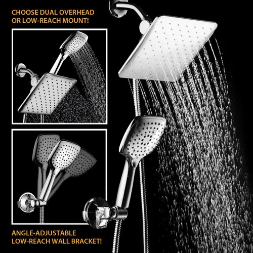 Miniatura 2 de HotelSpa - Cabezal de ducha tipo lluvia de 10.5 pulgadas, práctico botón de control de flujo con botón pulsador para un fácil manejo con una sola