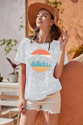 Miniatura 5 de Camiseta de aventura para mujer, para senderismo, senderismo, entrenamiento, casual, al aire libre, atlética, de manga corta