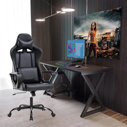 Miniatura 2 de Silla de juegos, silla de oficina, silla de computadora, silla de carreras ergonómica para videojuegos para niños, adolescentes y adultos, silla