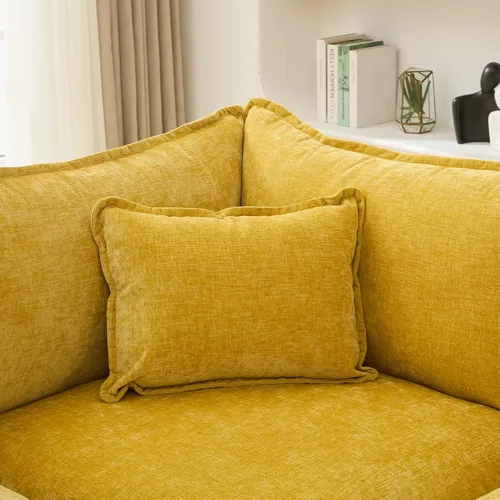 Miniatura 23 de Sofá modular seccional, sofá de nube con otomana, asiento profundo de felpilla en forma de L para sala de estar y apartamento