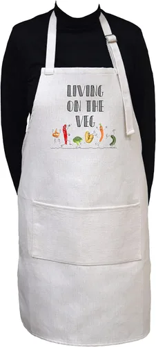 Miniatura 2 de Neurons Not Included Living on the Veg Funny Adjustable Neck Cooking or Gardening Apron With Large Front Pocket