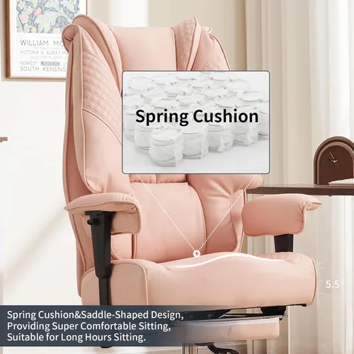 Miniatura 4 de EXCEBET Silla de oficina grande y alta, hasta 400 libras, con asiento ancho, silla ejecutiva de oficina de cuero con respaldo alto y reposapiés