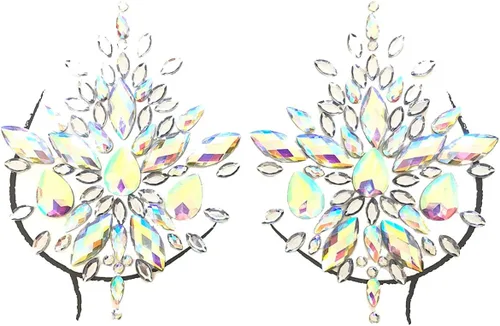 Neva Nude Crystal Nipztix - Fundas para pezones para festivales, raves, adhesivo de grado médico, impermeable, fabricadas en Estados Unidos