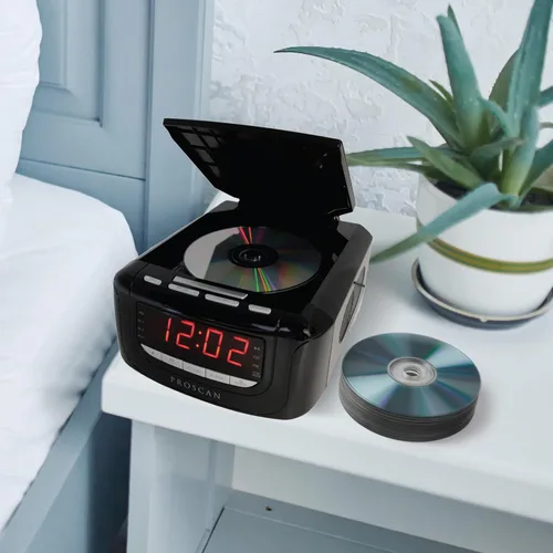 Miniatura 3 de Sylvania Radio reloj despertador con reproductor de CD y carga por USB