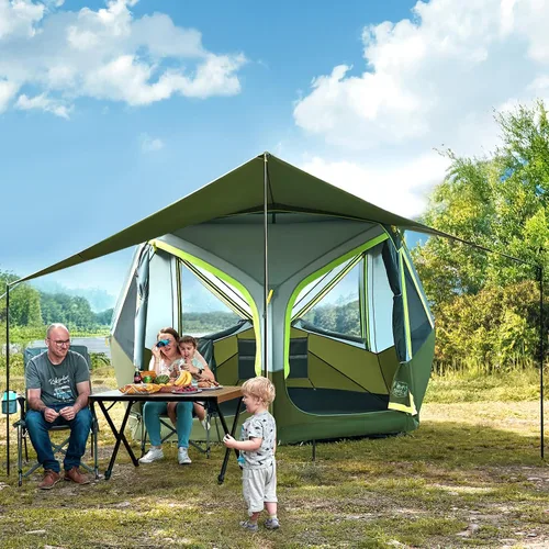 Miniatura 9 de TIMBER RIDGE Tienda de campaña desplegable instantánea para 4/6/8 personas, fácil instalación de 60 segundos, resistente a la intemperie, tienda