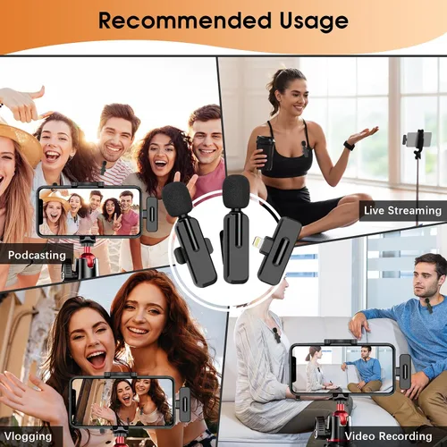 Miniatura 8 de MAYBESTA Mini micrófono inalámbrico para iPhone iPad - Micrófono de teléfono con solapa Bluetooth Lavalier para grabación de audio y video