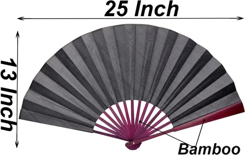 Miniatura 3 de Ventilador de mano plegable chino con artesanía tradicional china de 13 pulgadas