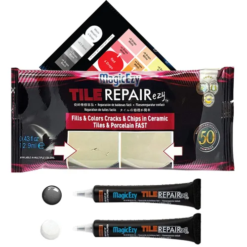 Miniatura 8 de MagicEzy Tile RepairEzy (Beige) - Kit de reparación de porcelana - Relleno resistente para reparación de astillas en azulejos, reparación