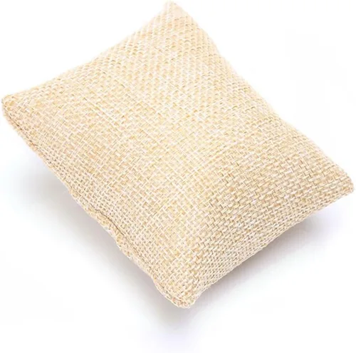 Miniatura 3 de 6 piezas pequeñas de lino para reloj de pulsera de almohada, exhibiciones de joyería de 3.2 x 3.2 x 1.5 pulgadas