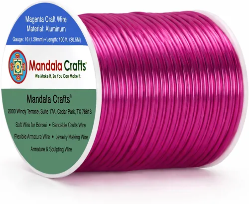 Miniatura 249 de Mandala Crafts - Alambre de aluminio anodizado de 8 calibre para hacer joyas - 9.75 m de alambre flexible negro colorido - Flexible para bonsái
