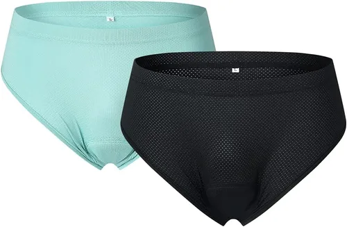 Miniatura 7 de ERYUE Ropa interior de bicicleta, ropa interior de bicicleta para hombre, calzoncillos acolchados para bicicleta, ropa interior de ciclismo, Negro