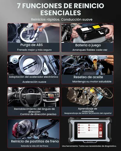 Miniatura 4 de ANCEL Escáner DS100 OBD2, herramienta de diagnóstico de 4 sistemas con pantalla táctil completa de 5 pulgadas para transmisión SRS ABS del motor, 7