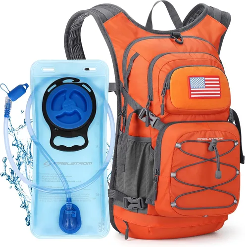 Miniatura 13 de Maelstrom Mochila de senderismo de hidratación con bolsa de agua de 2L/3 L, válvula de mordida de alto flujo, mochila de agua para hombres