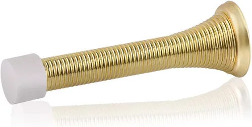 Miniatura 10 de HOMOTEK Paquete de 30 topes de puerta de resorte con parachoques de goma níquel satinado de 3-1/8 pulgadas, resorte flexible resistente, tope