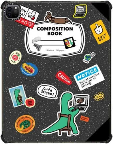 CASETiFY Estuche de impacto para iPad Pro 12.9" (3ª/4ª/5ª/6ª generación) - Libro de composición Brachio - Negro transparente