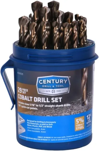 Miniatura 20 de Century Drill & Tool, 26809, 9/64", broca Jobber, ProGrade, acero cobalto, paquete de brocas de alta velocidad
