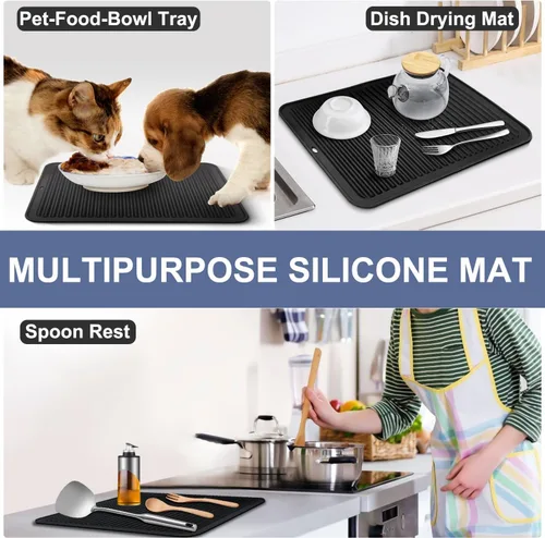 Miniatura 4 de Walfos Salvamanteles grandes de silicona de 16 x 12 pulgadas, salvamanteles para ollas y sartenes calientes, resistentes al calor, almohadillas