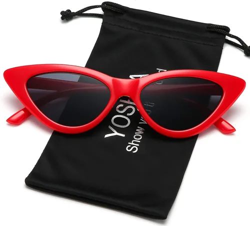 Miniatura 3 de Lentes de sol retro para mujer, con marco de plástico y diseño con estilo ojo de gato YOSHYA