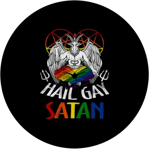Miniatura 3 de Hail Gay-Satan LGBT Goth Gay Pride Baphomet Celebra PopSockets LGBT intercambiables PopGrip