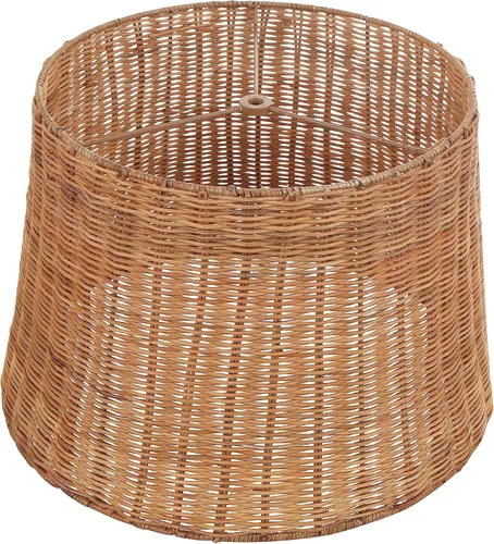 Miniatura 12 de Aspen Creative 32991, Pantalla de Lámpara Empire Spider Tejida a Mano, Hoja de Plátano Natural, 13" Superior x 16" Inferior x 11" Altura Inclinada