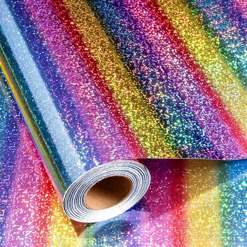 Miniatura 12 de Merture - Rollo de papel de regalo holográfico azul, papel de regalo azul con diseño de galaxia brillante para cumpleaños, baby shower, Navidad, día