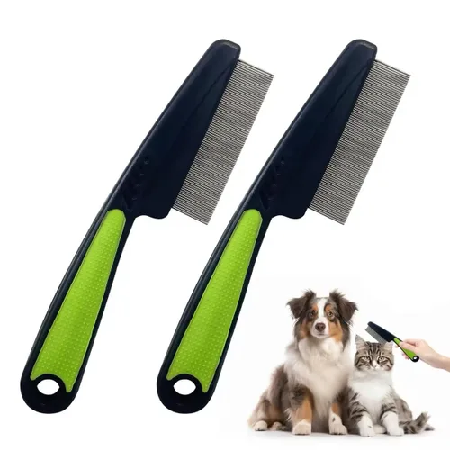 Miniatura 10 de 2 piezas de peines antipulgas para perros y gatos, peine multifuncional mejorado para mascotas, peine antipulgas para eliminación de pelo, cepillo