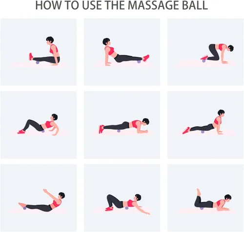 Miniatura 6 de Pelota de masaje de maní duro, bola de masaje de lacrosse doble. Rodillo de movilidad masajeador de tejido profundo para terapia física, liberación