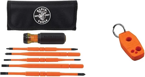 Miniatura 8 de Klein Tools 32288 Destornillador aislado, juego de destornilladores 8 en 1 y juego de herramientas 80020 con alicates Lineman, cortadores diagonales