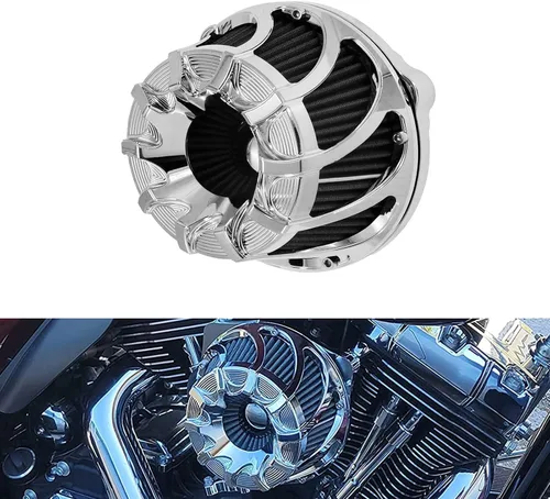 Miniatura 12 de Kit de entrada de aire limpiador de aire CNC para motocicletas con turbina, filtro de aire para Harley Sportster XL Touring Softail Dyna