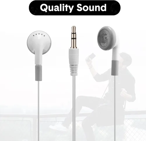 Miniatura 3 de Xuhal Paquete de 150 auriculares a granel con auriculares con cable con conector de 0.138 in, auriculares con cable a granel para teléfonos