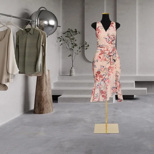 Miniatura 7 de Maniquí femenino torso para mujer, cuerpo de manicanequin de alta estabilidad, soporte de metal dorado para ropa, exhibición de joyas, altura
