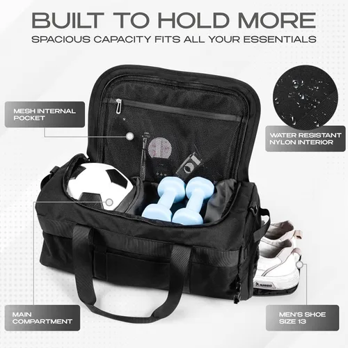Miniatura 4 de Mochila táctica 3 en 1 para hombres y mujeres, mochila de viaje con soporte para tazas, compartimento para zapatos y laptop con ventilación